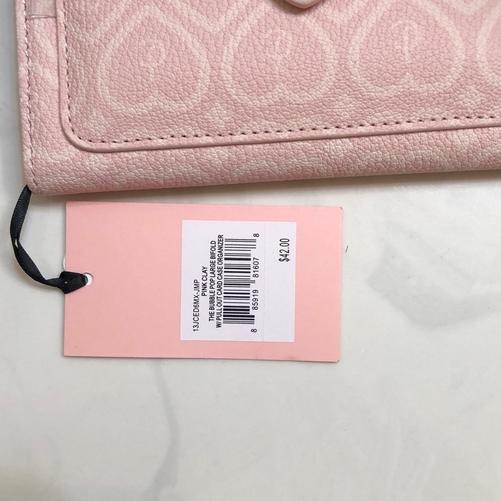 Juicy Couture Pink Clay The Bubble Pop Large Bifold + Pullout Card Case NWT - Picture 4 of 16